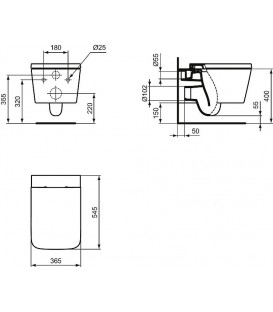 Pack Bati support Geberit et Pack WC Villeroy Boch O. NOVO WC suspendu compact