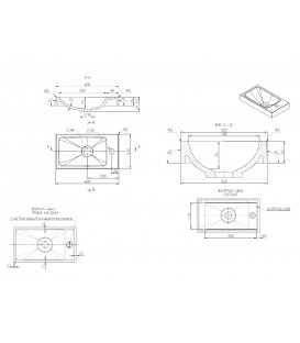 Vasque en saillie LENA fonte minErale blanc