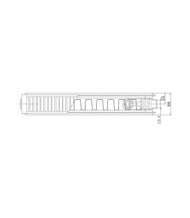 Radiateur profilé PLATTELLA V6 L raccordement standard 6-raccords, Type 21/400/2000, couleur blanc RAL 9016
