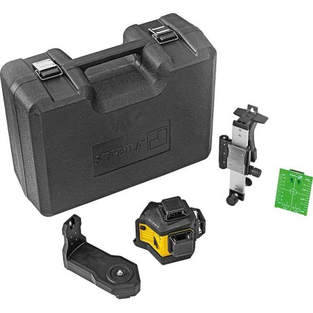 Laser lignes croisées STABILA 12V LAX 600 G, autonivelant, 3 lignes laser vertes de 360°, sans batterie ni chargeur