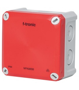 Boîte de dérivation FR 85x85x54mm, membrane de perforation IP66, PS, gris/rouge, éclairage de sécurité