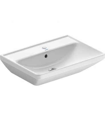 Vasque Duravit D-Neo, l x h x p : 600 x 165 x 440 mm, avec trop-plein, 1 trou robinet au centre, blanc Vasque Duravit D-Neo, l x h x p : 600 x 165 x 440 mm, avec trop-plein, 1 trou robinet au centre, blanc