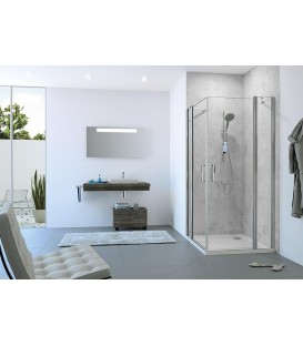 Cabine de douche d'angle Hüppe Classics 2, 2 portes pivotantes, 2 parties fixes avec 6mm ETC, 885-900/985-1000mm
