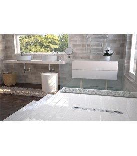 Bonde de douche Basicflow, longueur 800mm avec film d'étanchéité 1000x250mm 2x grille inclus