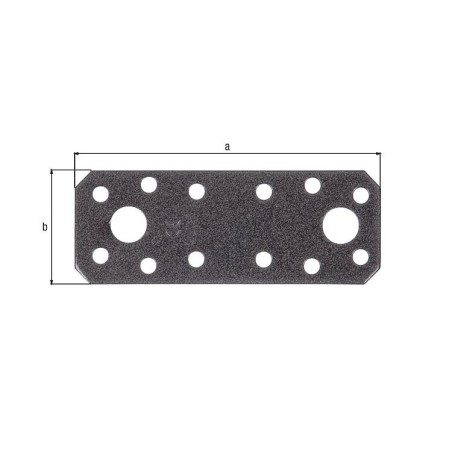 Raccord plat DURAVIS® 96 x 35 x 2,5 mm, matériau : Acier, galvanisé sendzimir, surface : noir-diamant