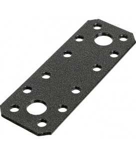 Raccord plat DURAVIS® 96 x 35 x 2,5 mm, matériau : Acier, galvanisé sendzimir, surface : noir-diamant