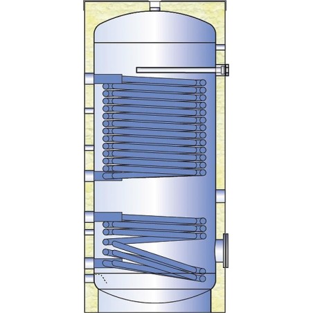 Ballon pour pompe à chaleur WP2V-1500, émaillé, avec 2 échangeurs de chaleur, capacité 1474 l