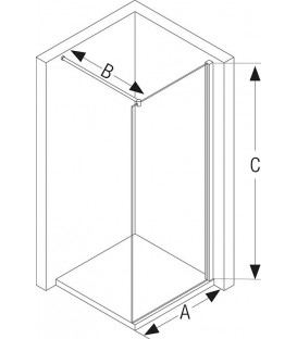 Paroi de douche en verre Walk-In Hüppe Select+ avec kit de profilés muraux, l x H x P : 735-750 x 2000 x 6 mm ETC argenté mat
