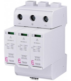 Parafoudre ETI pour PV, ETITEC M T2 PV 1500/20 Y RC, REG