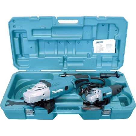 Kit Meuleuse d'angle MAKITA 840 & 2200 Watt, Ø 125 & 230mm dans une mallette DK0052G