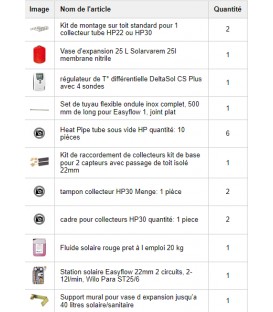 Kit solaire HP 30 montage sur toiture 9,78m2 sans ballon