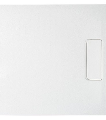 Receveur de douche Douron 900 x 35 x 900 mm avec structure en pierre fonte minérale blanc mat, écoul. 52 mm