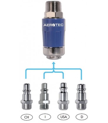 Raccord rapide de sécurité Aerotec EASY SAVE PRO 3/8" AG