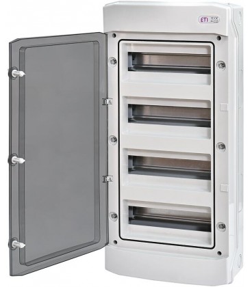 Petit répartiteur en saillie ETI, ECH-48PT, 4 rangée, étanche IP65 Petit répartiteur en saillie ETI, ECH-48PT, 4 rangée, étanche IP65