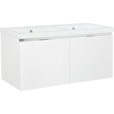 Meuble sous-vasque + vasque en fonte minérale WTU EPIC blanc mat 2 tiroirs 1210x580x510mm