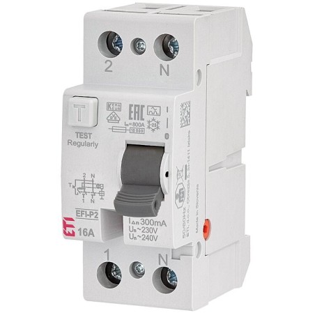 Interrupteur FI EFI-2, 2 poles 40A, 30mA, type A, instantanné
