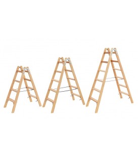 Escabeau double à marches Siedra bois, 2x5 marches, HSL25
