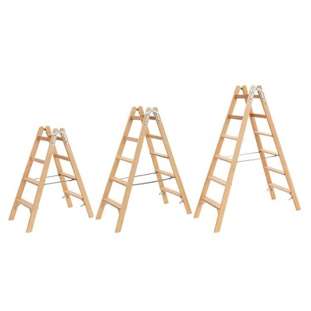 Escabeau double à marches Siedra bois, 2x5 marches, HSL25