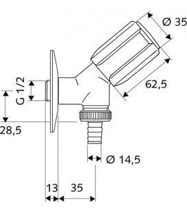 Schel Vanne Secur verrouillable, avec clapet anti-retour, DN15 1/2", chrome
