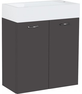 Meuble sous-vasque + vasque en fonte minérale ENISAR anthracite mat