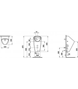 Urinoir à aspiration Laufen caprino Plus 350 x 320 x 645 mm sans commande, blanc