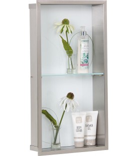 Niche mural 2 étages lxhxp: 323x625x100 mm paroi arrière verre blanc