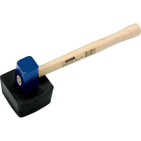 Marteau de carreleur Sieger, 1500 g, anguleux, vulcanisé, cale en bois/en ronce, manche en frêne 38 cm