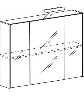 Armoire à glace avec éclairage anthracite mat 3 portes 850x750x188mm