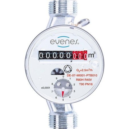 Compteur d eau chaude EVENES Q3 2,5, DN15 (1/2"), B1 : 110mm cout de certifications inclus