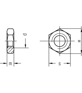 Écrous hexagonaux, forme basse B Cl.04 DIN 439 galvanisés M 14 conditionnement : 200