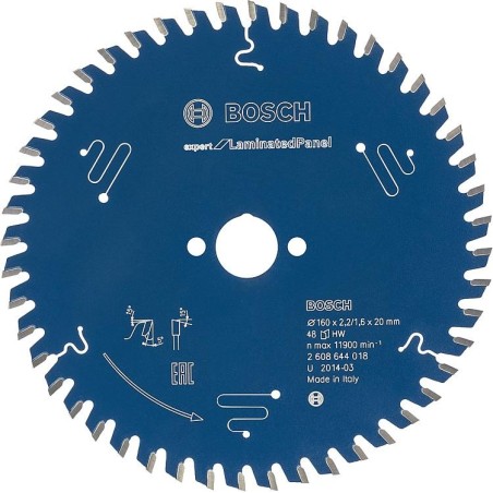 Lame de scie circulaire Bosch pour panneaux plastifiés et stratifiés 140 x 20 mm