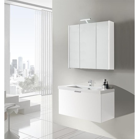 Ensemble de meubles de salle de bains EPIL Série MBF blanc mat 1 tiroir largeur 860mm