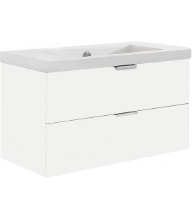 Meuble sous- vasque + vasque en céramique EPIL blanc mat 2 tiroirs 710x550x510mm