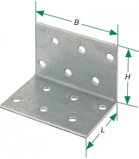 Equerre d'assemblage perforée 40x40x40x2,0 mm