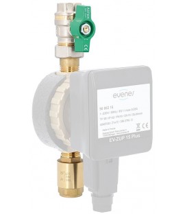 Circulateur set de raccordement en 2 pièces DN15(1/2"), robinet à boisseau sphérique et clapet anti-retour