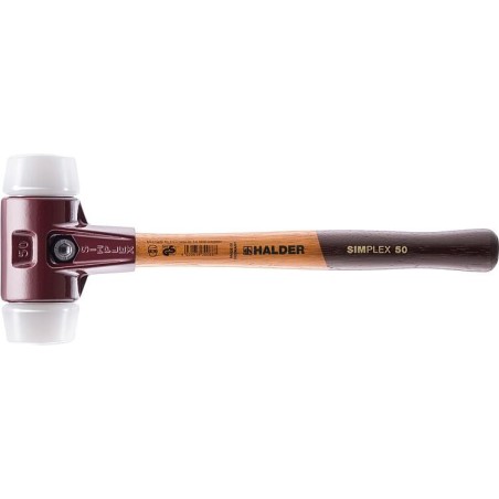 Marteau de protection SIMPLEX Halder avec boîtier en fonte malléable et manche en bois, superplastique, Ø 40 mm