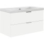 Meuble sous- vasque + vasque en céramique série MBF blanc brillant 2 tiroirs 710x550x510mm Meuble sous- vasque + vasque en céramique série MBF blanc brillant 2 tiroirs 710x550x510mm
