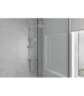 Colonne de douche Hansgrohe 230 Vernis Shape Reno douchette + pomme de douche 230 x 170 mm chromé