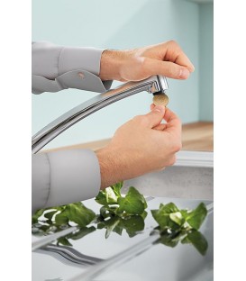 Mitigeur d’évier Grohe Eurosmart Cosmopolitan ND, col de cygne, déport 226 mm, chromé