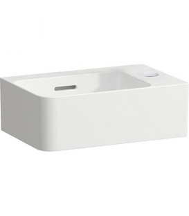 Lave-mains Laufen Val 340x135x220 mm 1 trou robinet droit avec trop-plein blanc