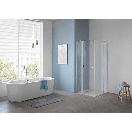 Cabine de douche d'angle TwiggyPlus 2x porte pivotante 2x parties fixes porte 4mm partie fixe 6 mm 765-785/865-885 mm