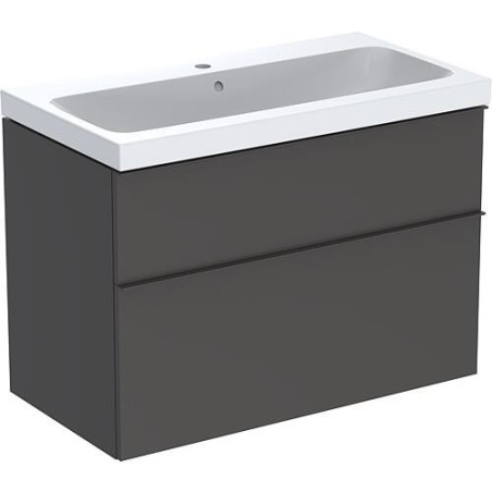 Meuble sous-vasque+vasque céramique Geberit iCon 900x705x485 mm lava