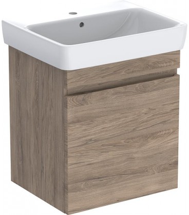 Meuble sous vasque + vasque céramique Geberit Renova Plan 700x616x480 mm noyer épais
