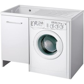 Bac de lavage gauche avec element bas et étagere, tiroir avec corbeille