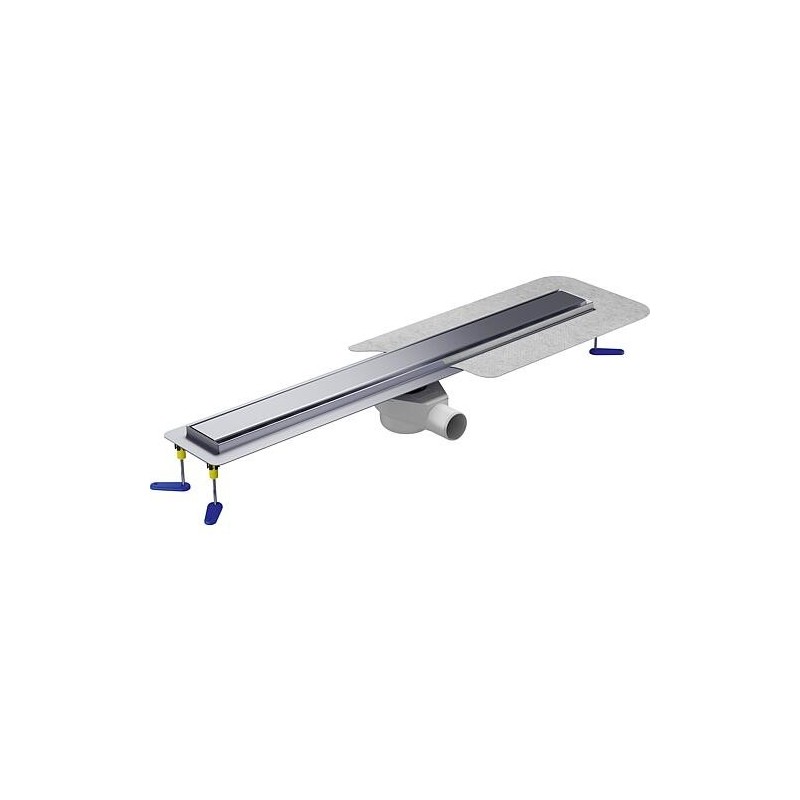 Caniveau de douche en inox SIEME 600mm, hauteur de montage à partir de 95 mm avec grille de retournement