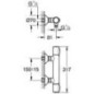 Mitigeur thermostatique de douche AP Grohtherm 500, Saillie 81 mm, matt black