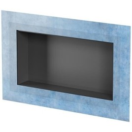 Niche murale pour douche avec cadre d’encastrement et manchette d’étanchéité 624x324x100mm, peint en blanc par poudrage