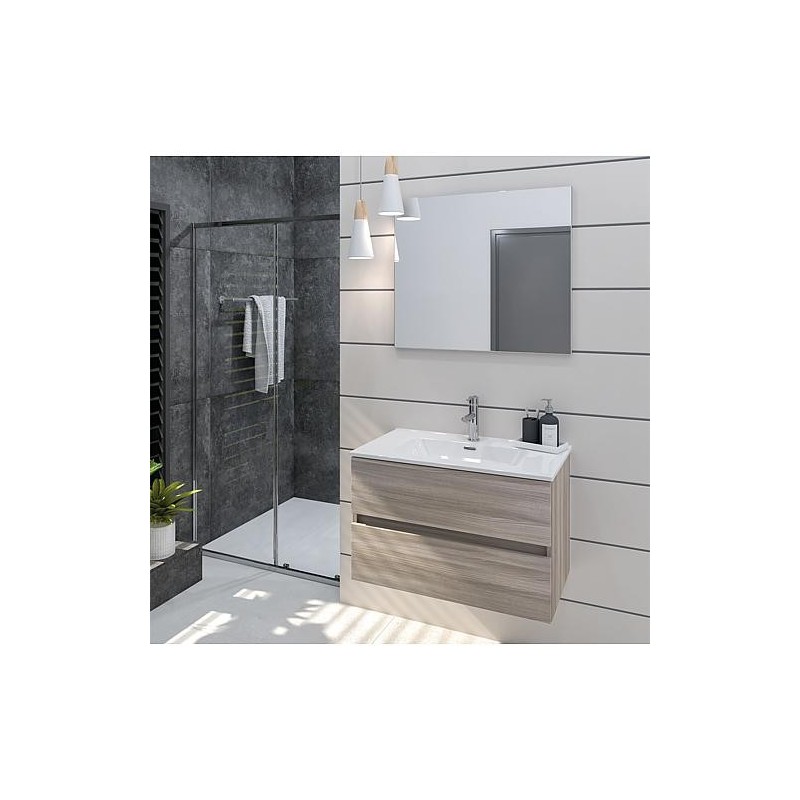 Kits de meubles de salle de bain Kora 2 coulissants orme Rousseau largeur 805 mm