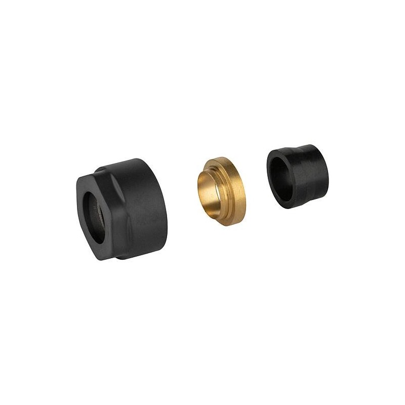 Raccord à compression noir Ø15mm x DN15(1/2") Cond 2pcs