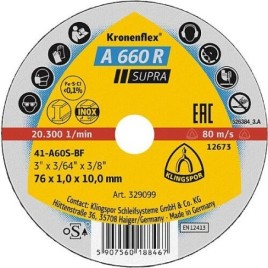 Disques à tronçonner KLINGSPOR A 660 R SUPRA 76 x 1 x 10 mm